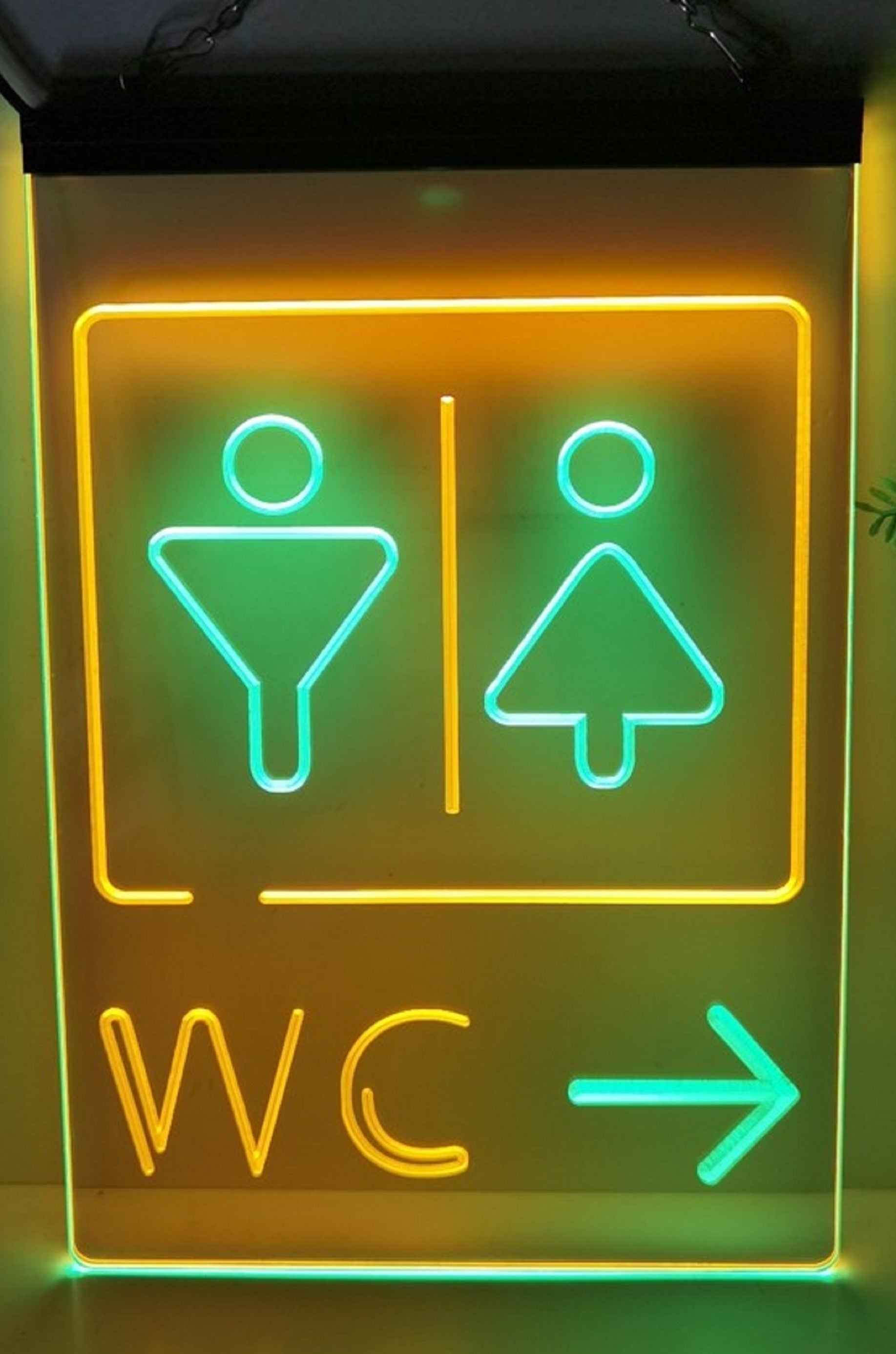 Male Female WC Led Neon Sign Dual Color Store Restaurant Coffee Shop Office Decor
