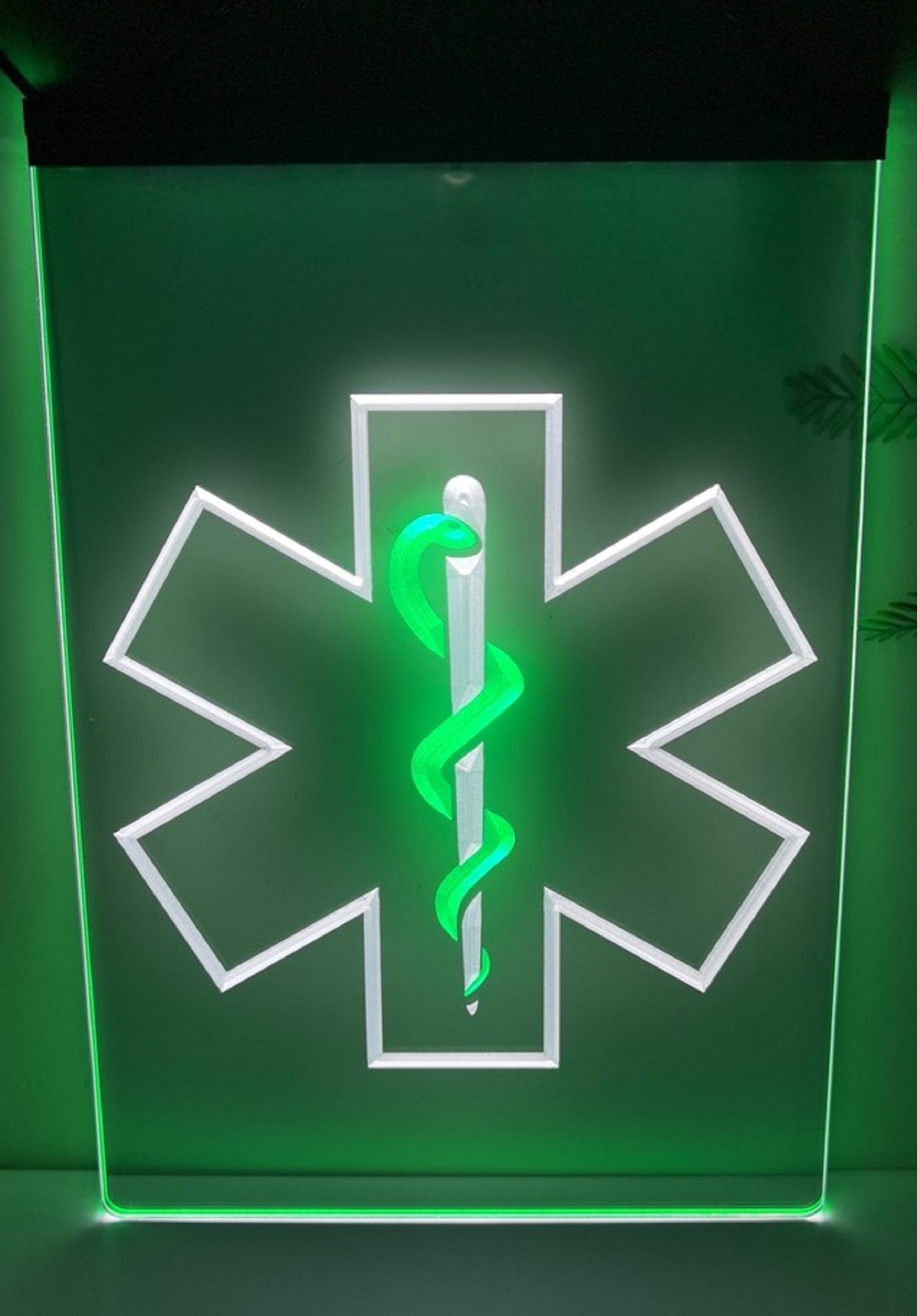 EMS Emergency Medical Services Led Neon Sign Dual Color Wall Or Desktop Decor