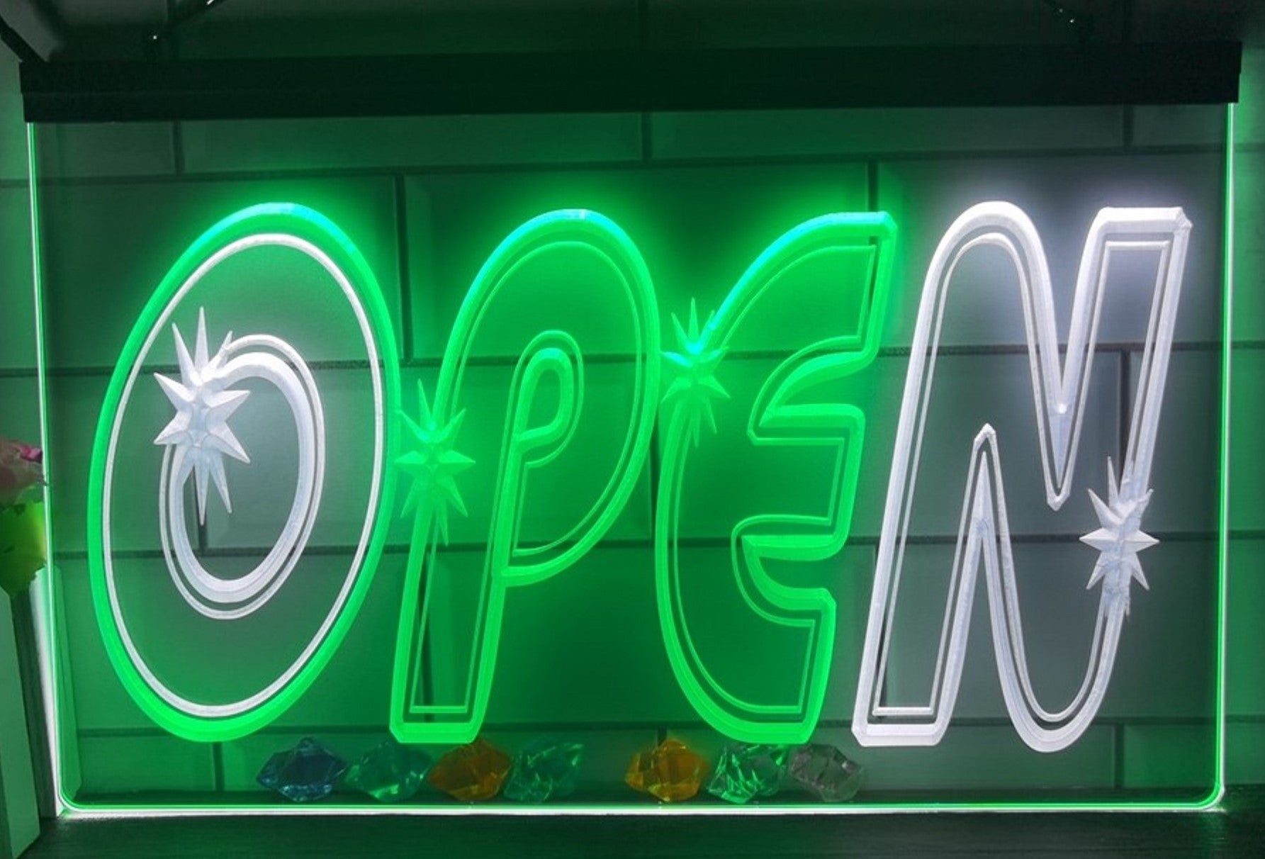 Open Led Neon Sign Dual Color Store Shop Coffee Shop Restaurant Decor