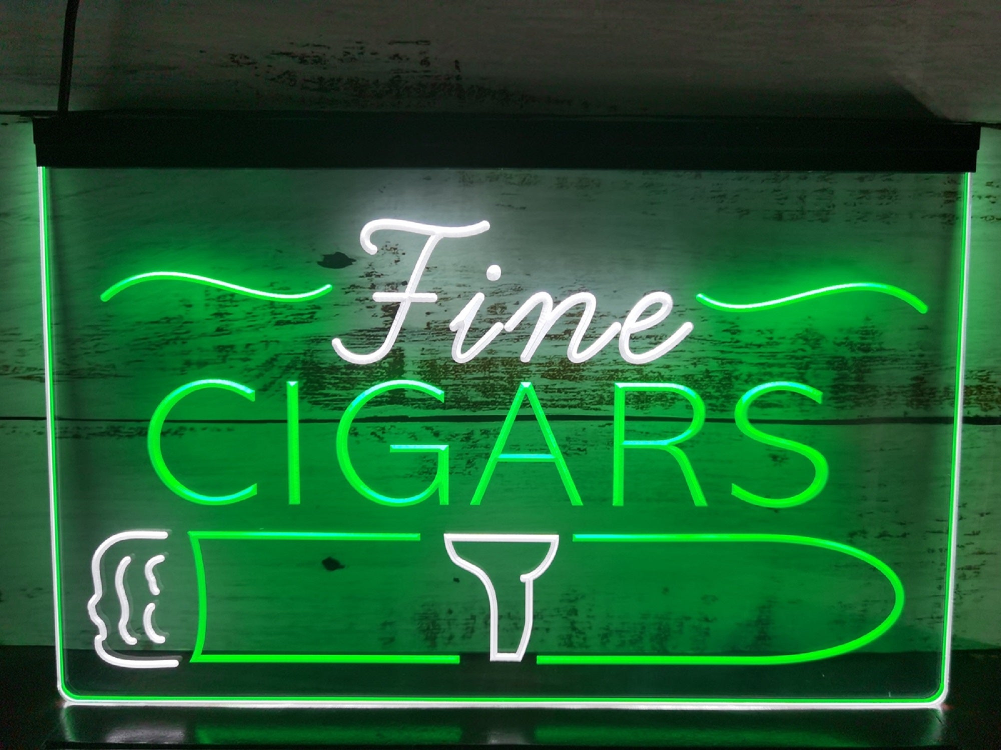 Fine Cigars Led Neon Sign Dual Color Cigar Lounge Smoke Shop Decor