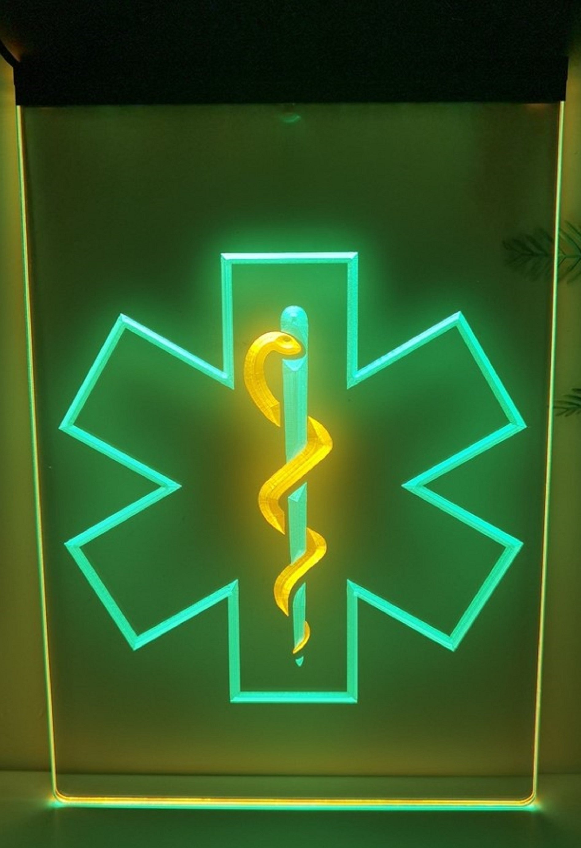 EMS Emergency Medical Services Led Neon Sign Dual Color Wall Or Desktop Decor