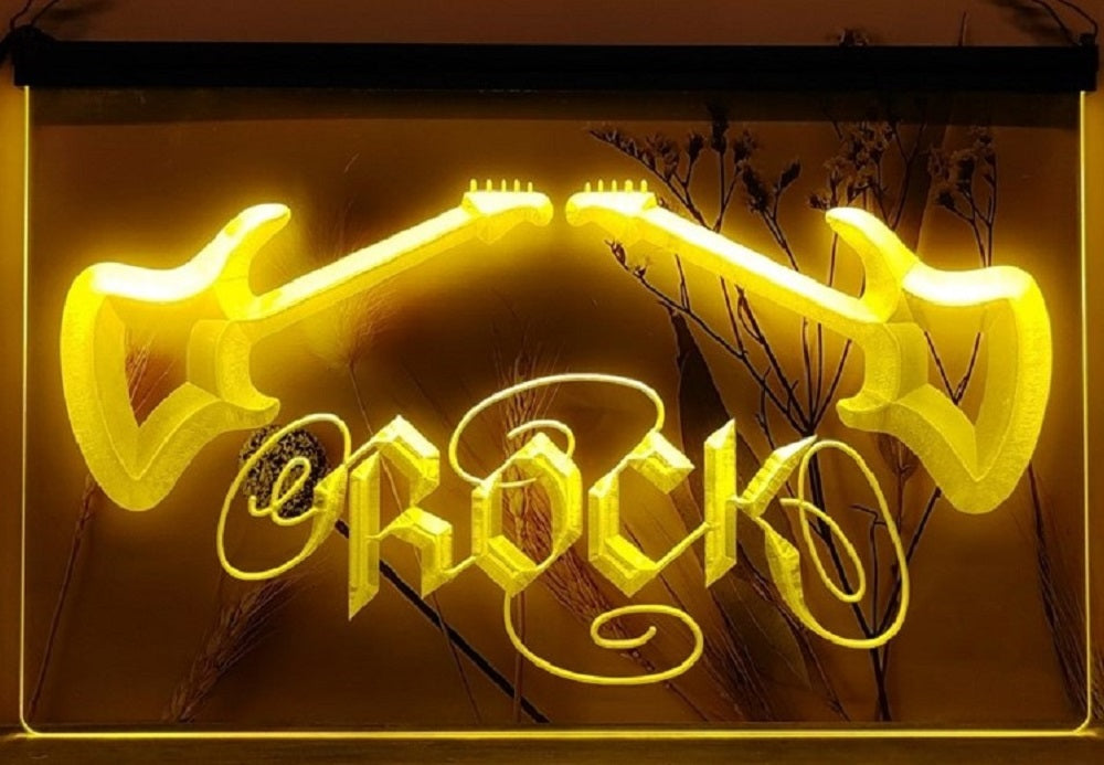 Guitars Rock Led Neon Sign Home Music Room Studio Guitar Shop Decor