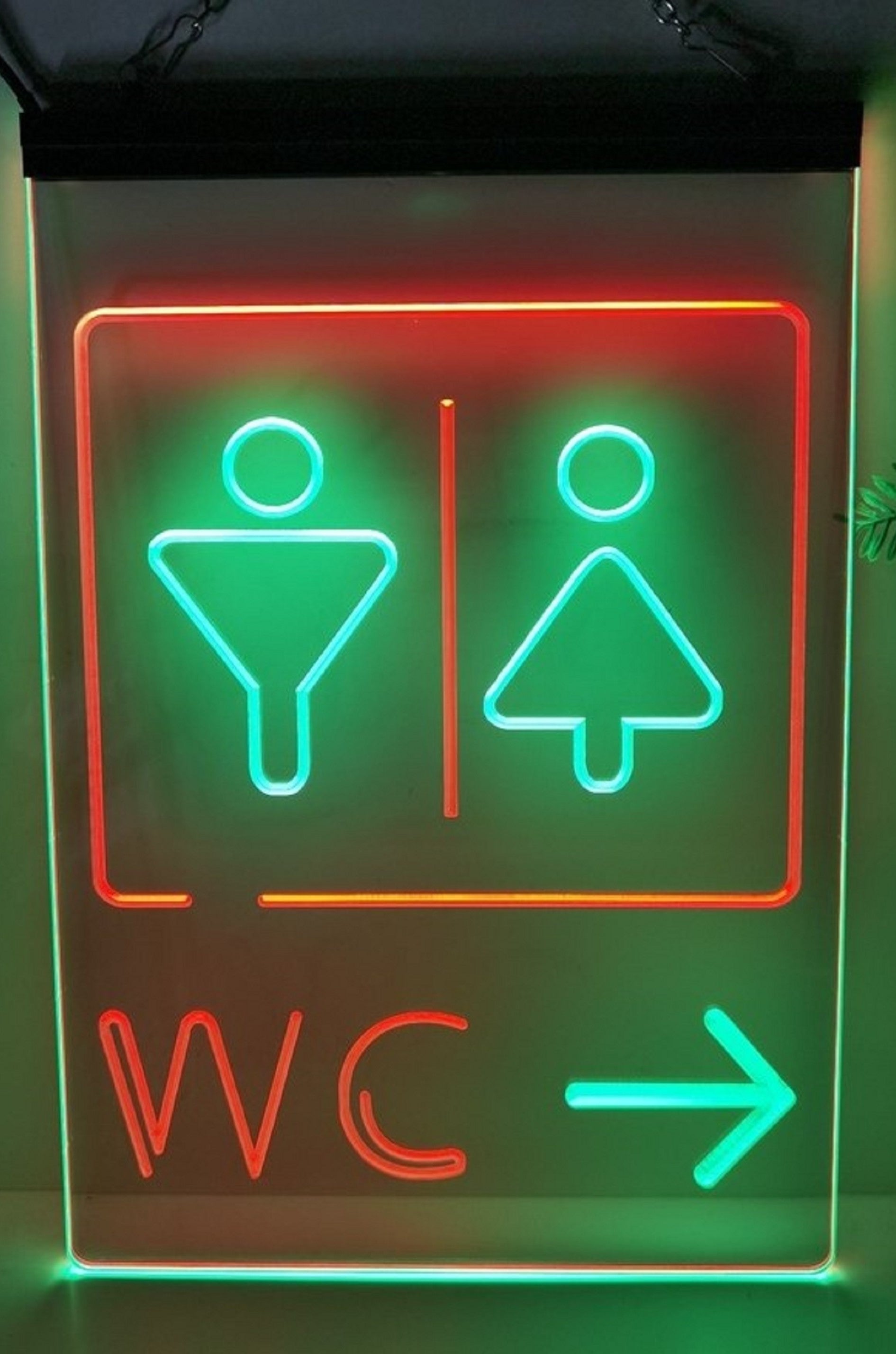 Male Female WC Led Neon Sign Dual Color Store Restaurant Coffee Shop Office Decor