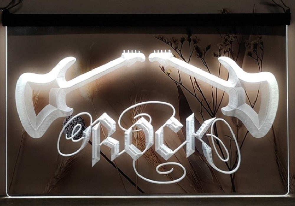 Guitars Rock Led Neon Sign Home Music Room Studio Guitar Shop Decor