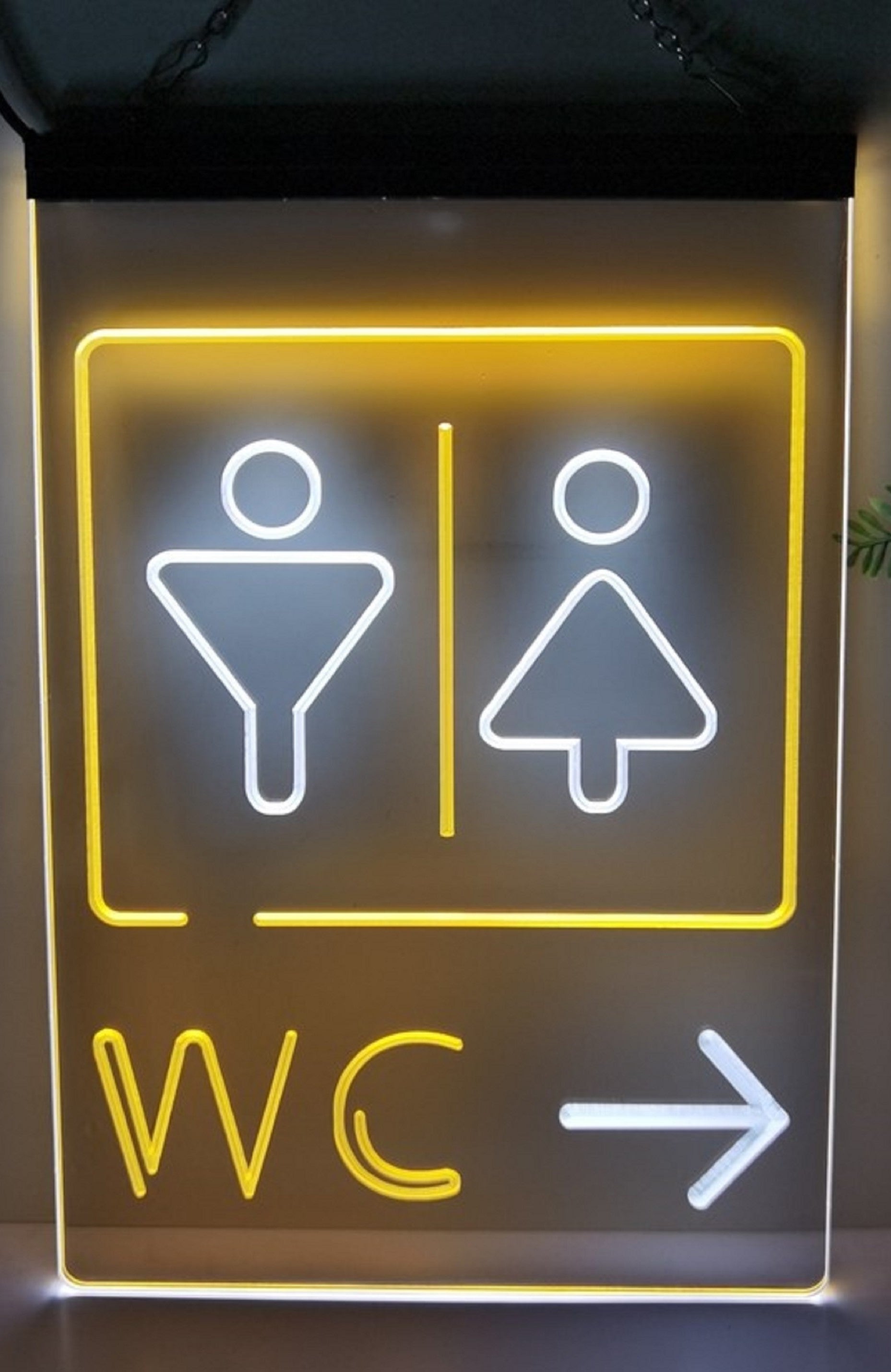 Male Female WC Led Neon Sign Dual Color Store Restaurant Coffee Shop Office Decor