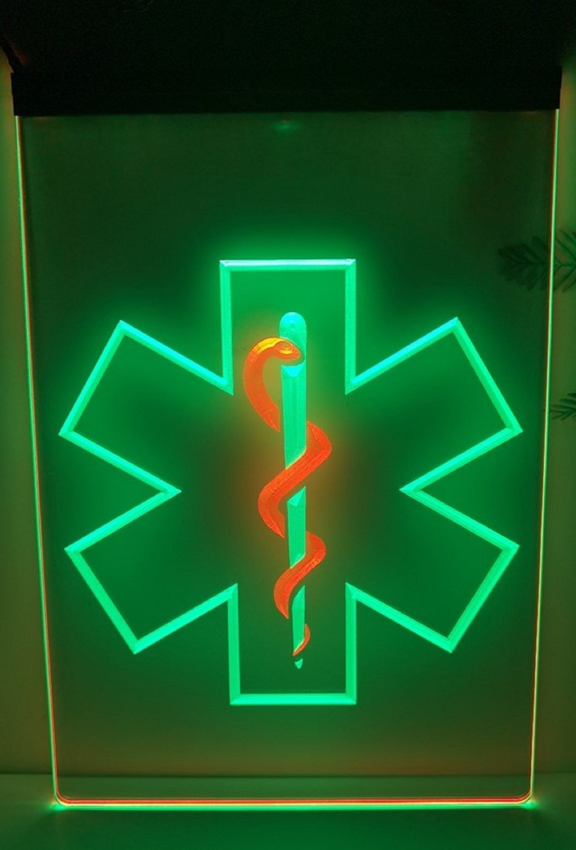 EMS Emergency Medical Services Led Neon Sign Dual Color Wall Or Desktop Decor