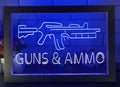 Guns & Ammo Led Neon Sign Framed Wall Hanging Or Desktop Decor
