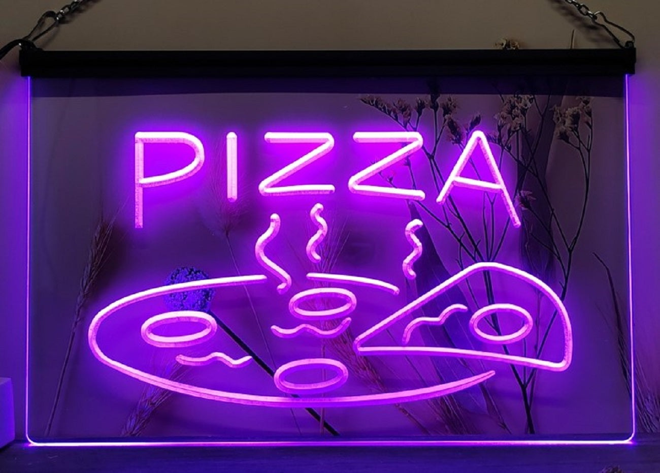 Pizza Hot Slice Led Neon Sign Pizzeria Restaurant Decor Wall Hanging OR Desktop