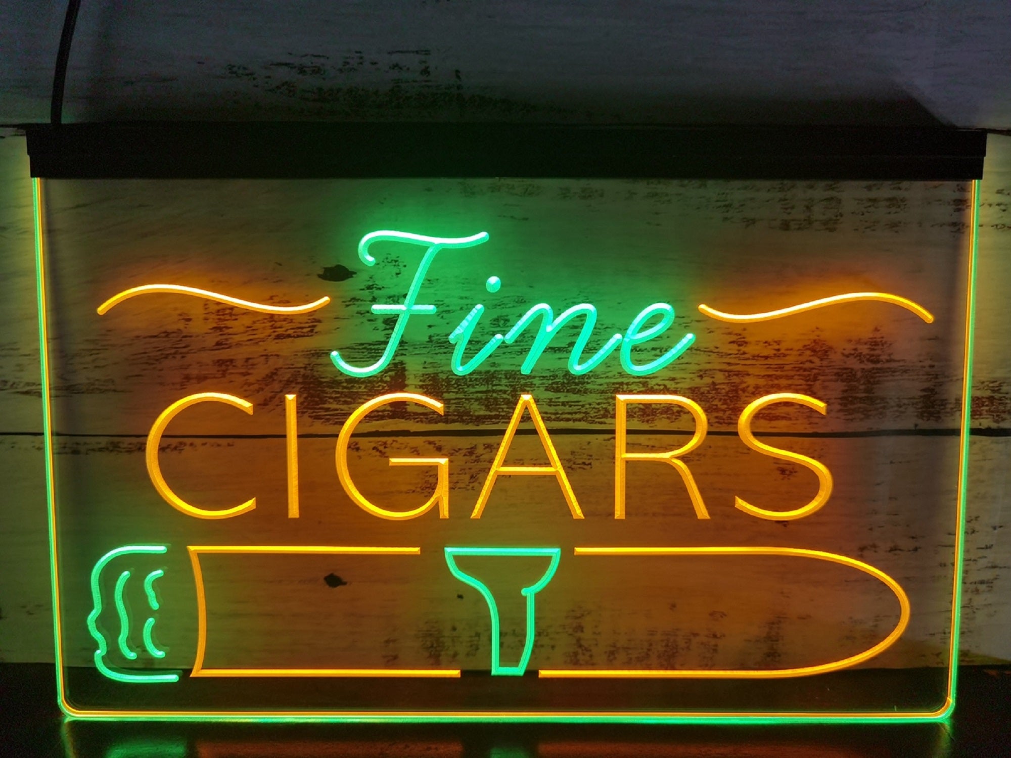 Fine Cigars Led Neon Sign Dual Color Cigar Lounge Smoke Shop Decor
