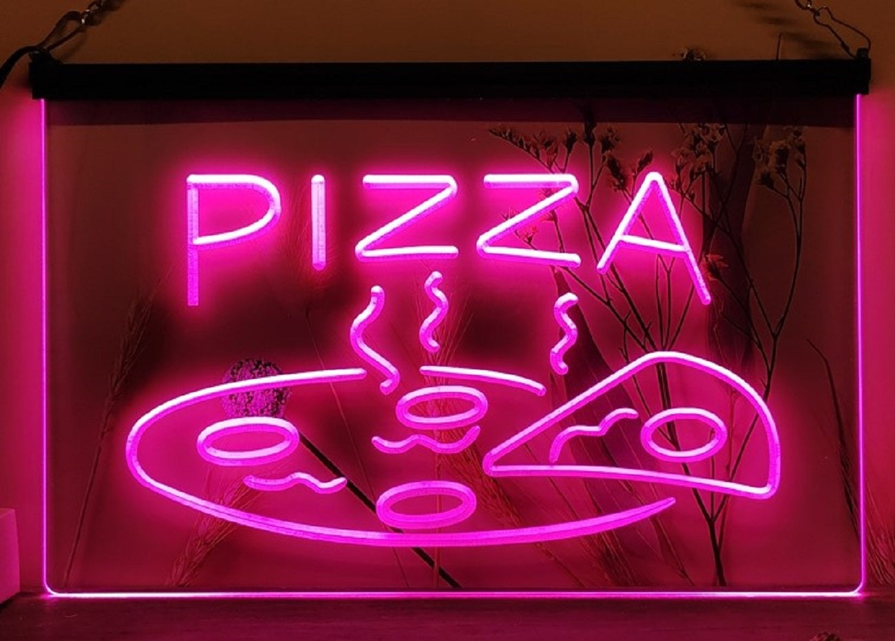 Pizza Hot Slice Led Neon Sign Pizzeria Restaurant Decor Wall Hanging OR Desktop