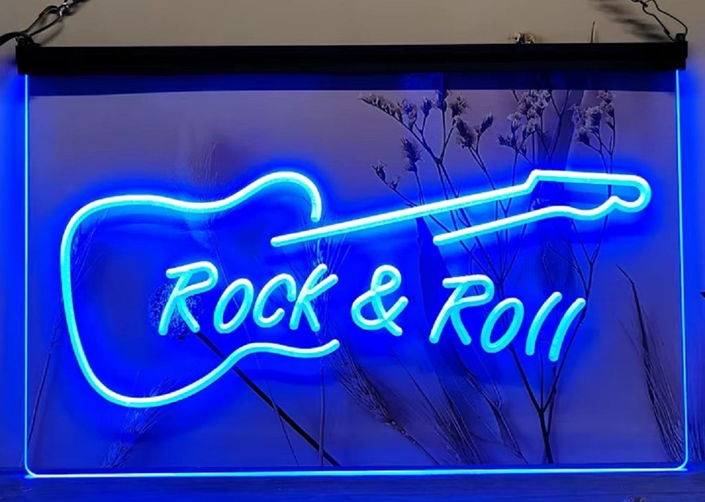 Guitar Rock & Roll Led Neon Sign Home Music Room Recording Studio Decor