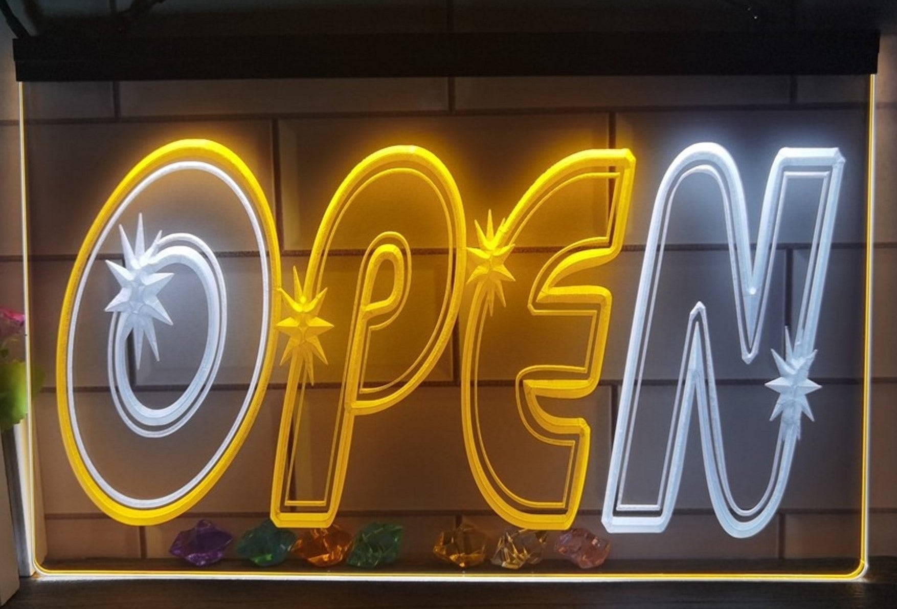 Open Led Neon Sign Dual Color Store Shop Coffee Shop Restaurant Decor