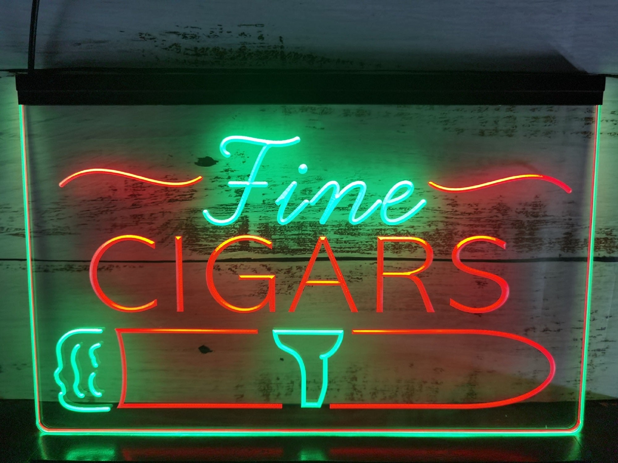 Fine Cigars Led Neon Sign Dual Color Cigar Lounge Smoke Shop Decor