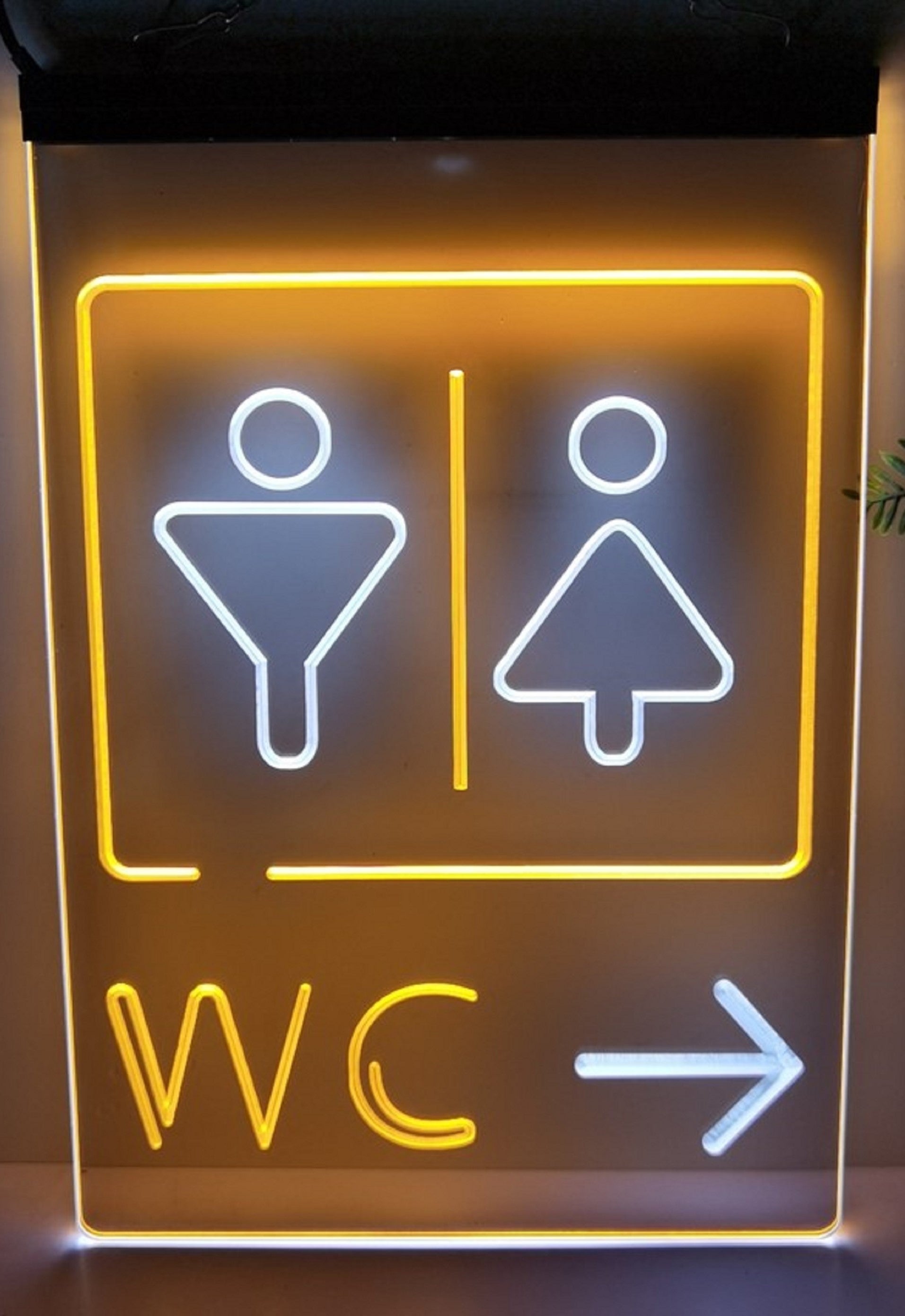 Male Female WC Led Neon Sign Dual Color Store Restaurant Coffee Shop Office Decor