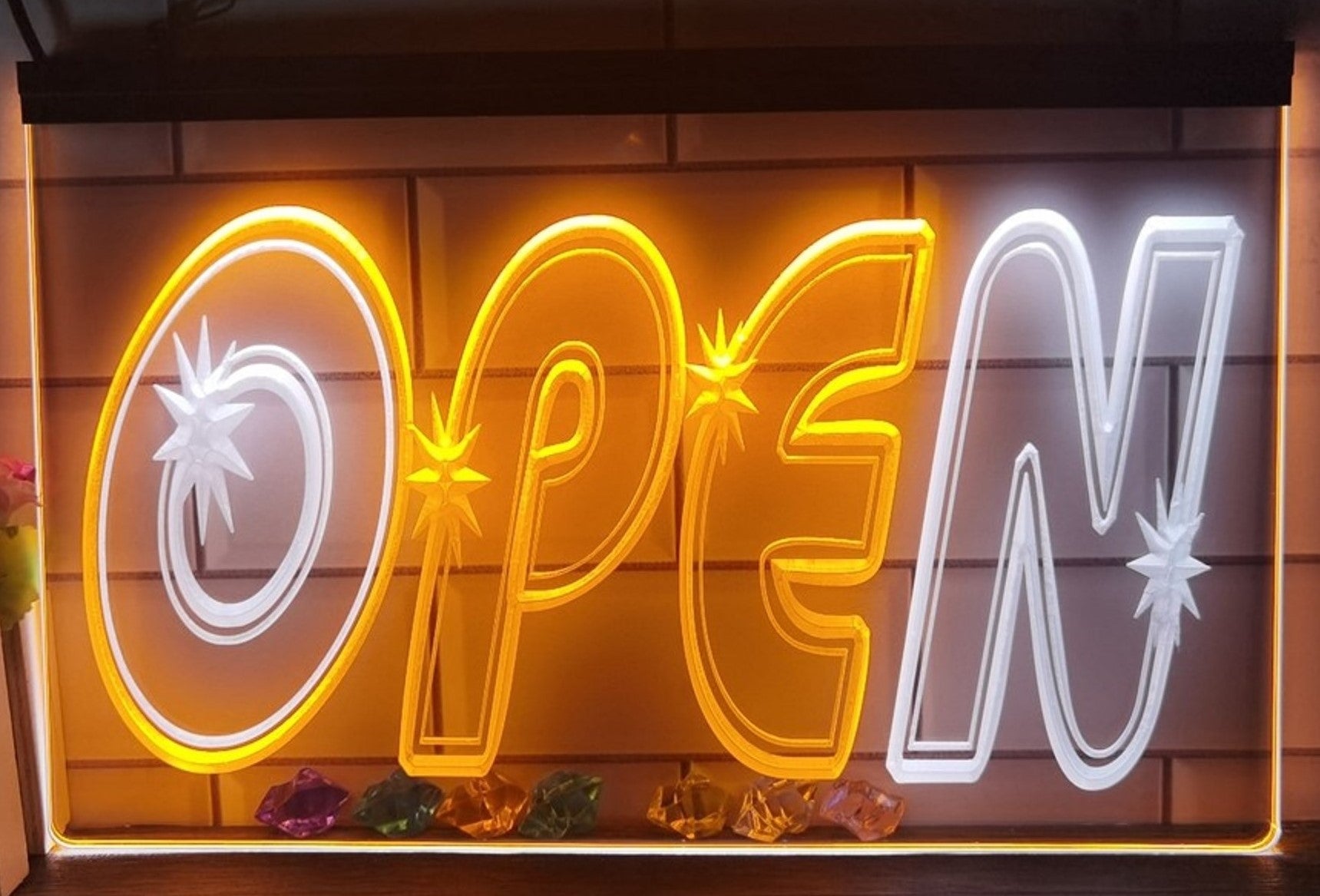 Open Led Neon Sign Dual Color Store Shop Coffee Shop Restaurant Decor