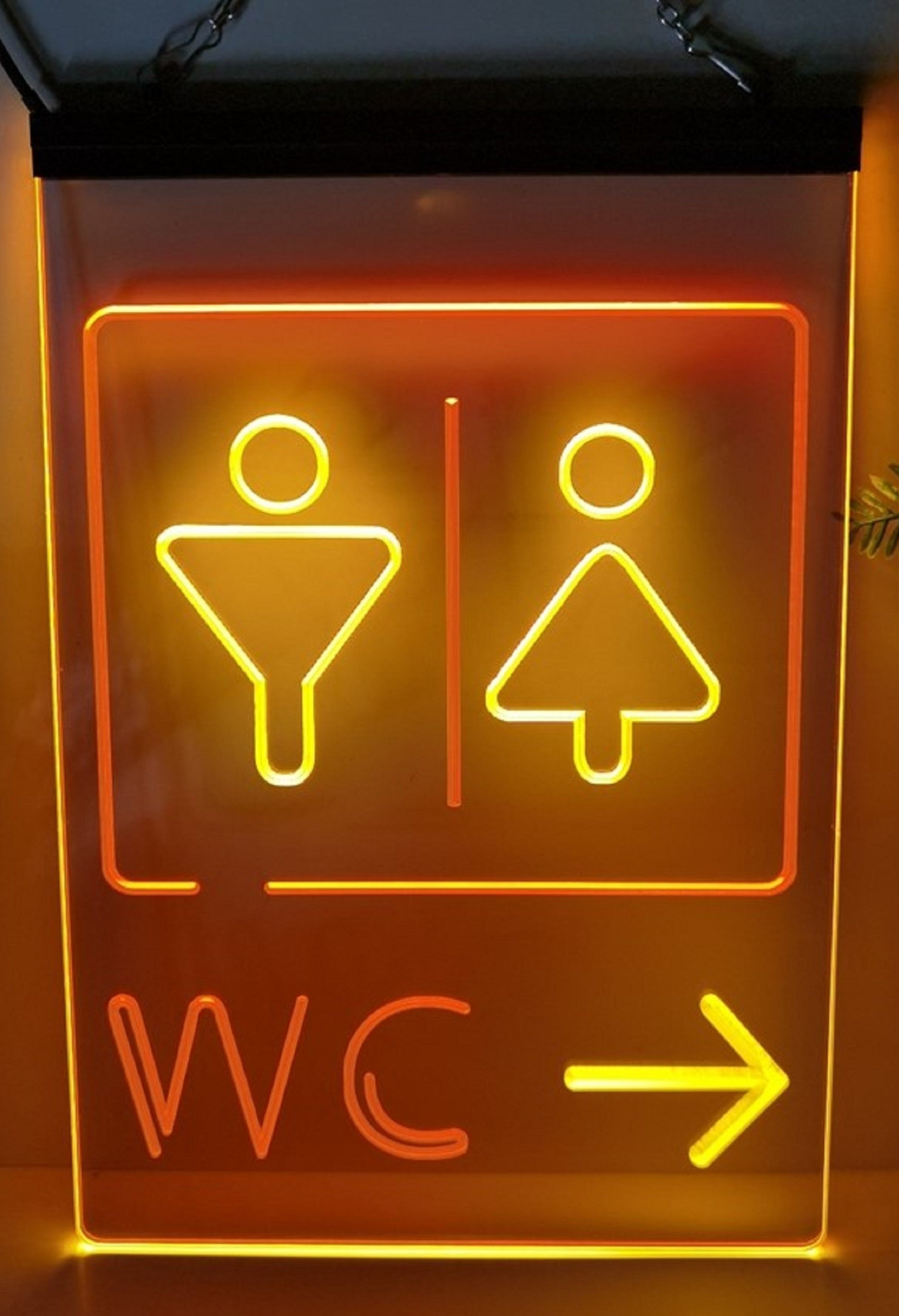 Male Female WC Led Neon Sign Dual Color Store Restaurant Coffee Shop Office Decor