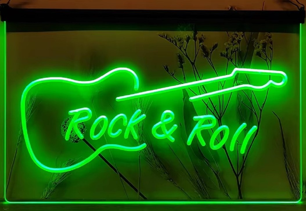 Guitar Rock & Roll Led Neon Sign Home Music Room Recording Studio Decor