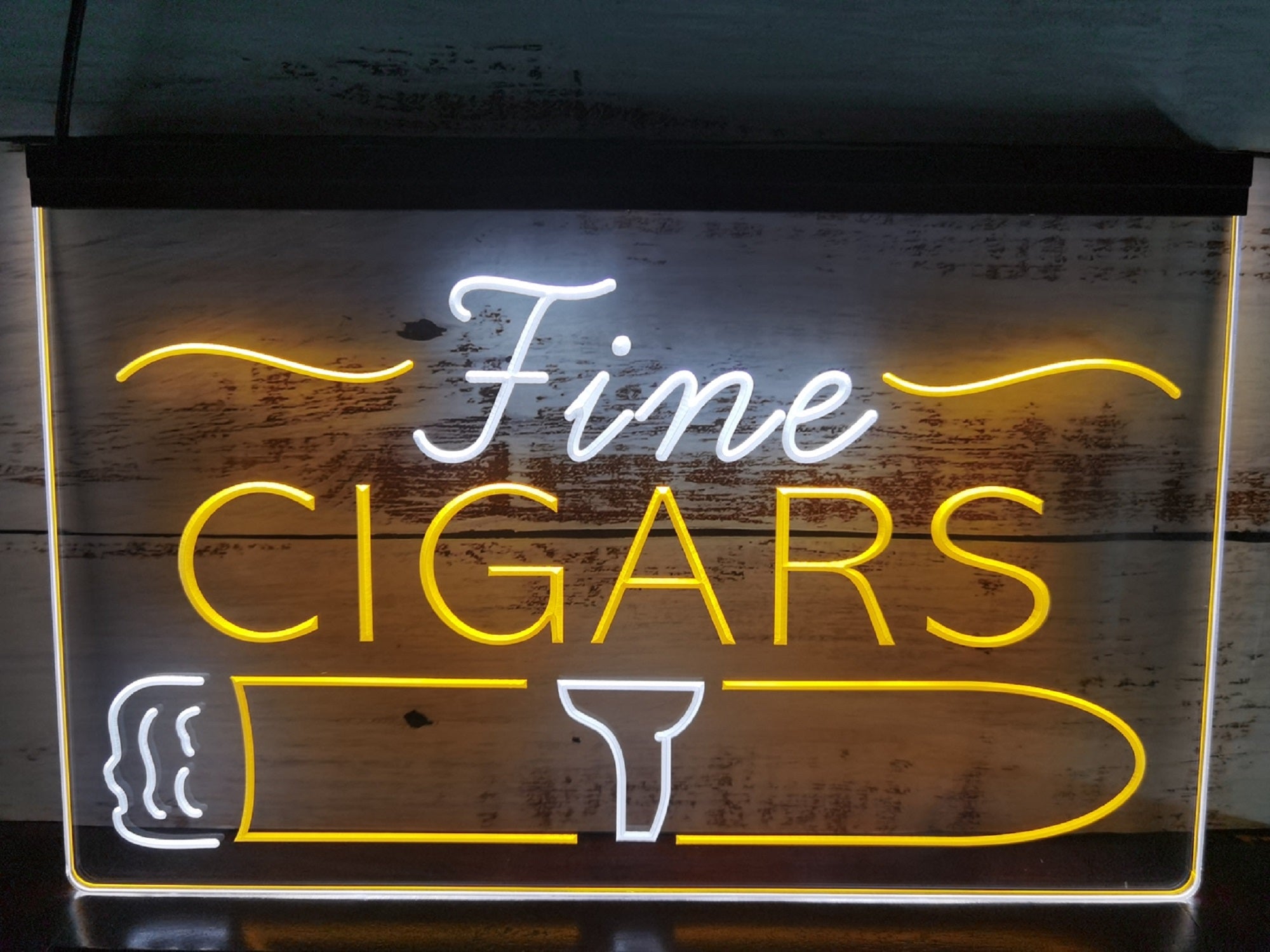 Fine Cigars Led Neon Sign Dual Color Cigar Lounge Smoke Shop Decor