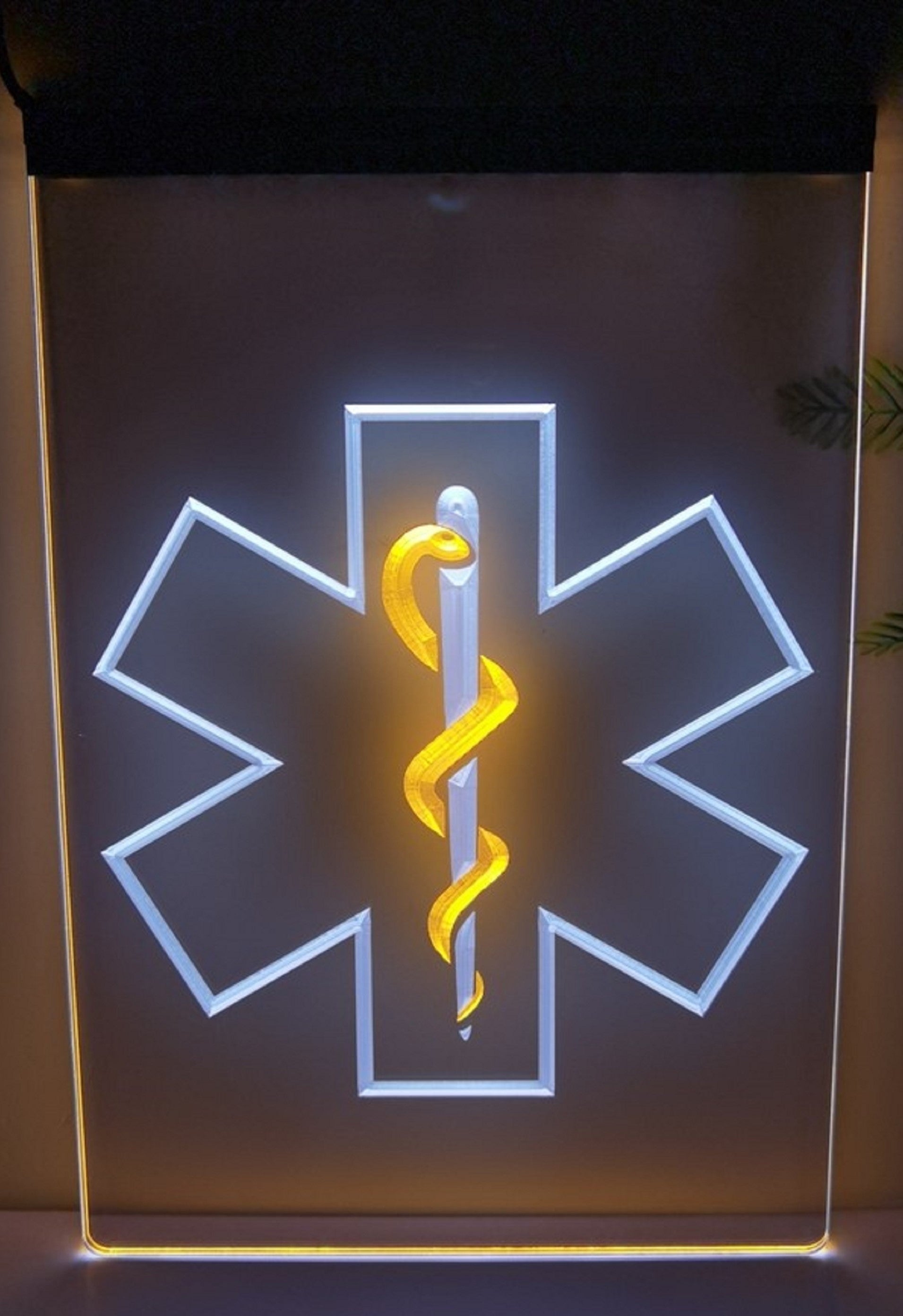 EMS Emergency Medical Services Led Neon Sign Dual Color Wall Or Desktop Decor