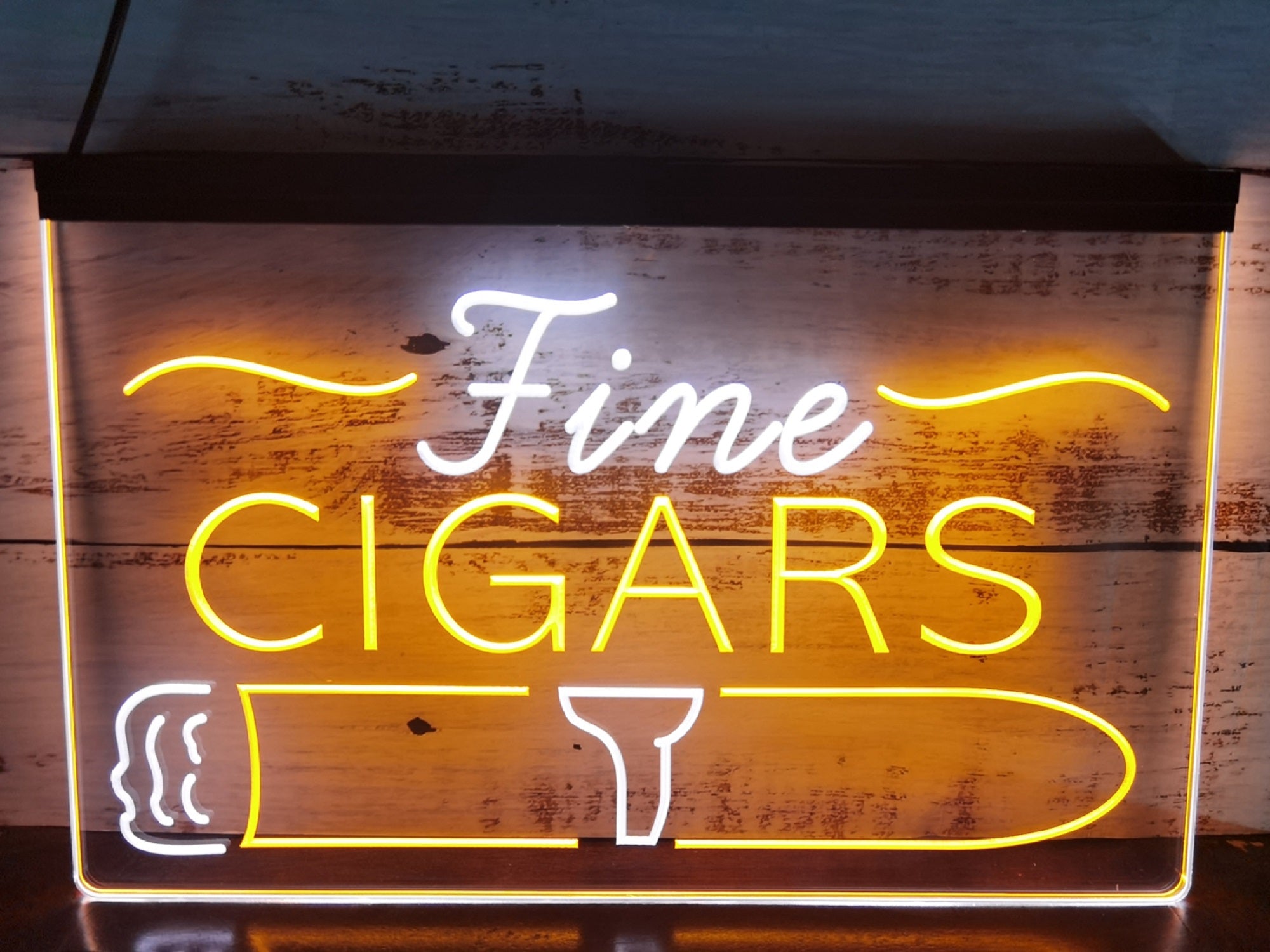 Fine Cigars Led Neon Sign Dual Color Cigar Lounge Smoke Shop Decor