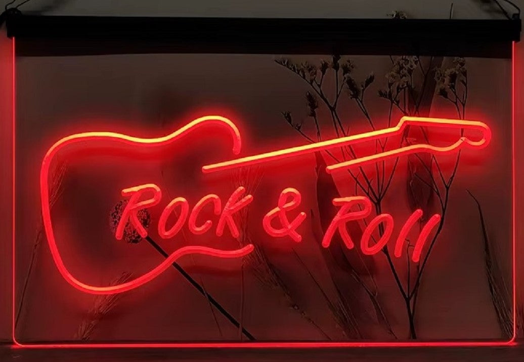 Guitar Rock & Roll Led Neon Sign Home Music Room Recording Studio Decor
