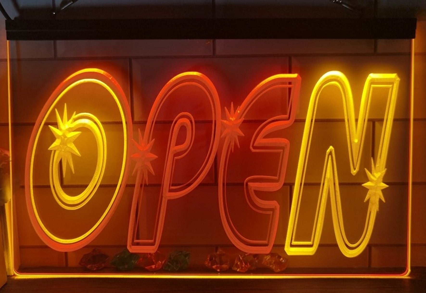 Open Led Neon Sign Dual Color Store Shop Coffee Shop Restaurant Decor
