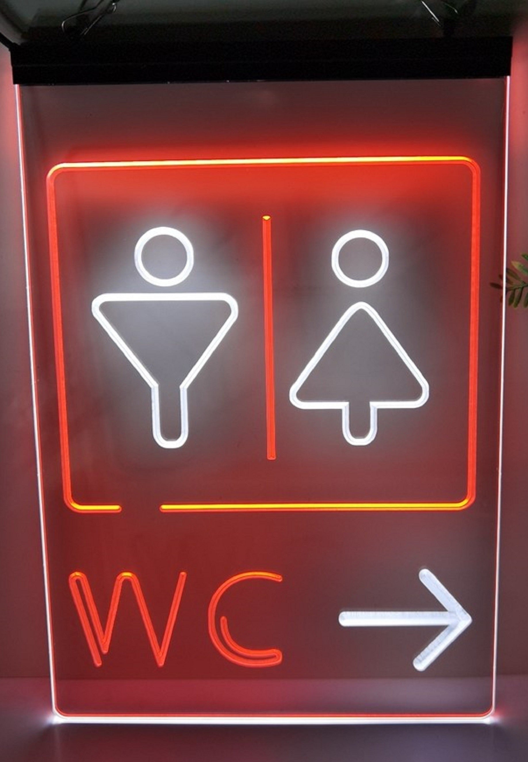 Male Female WC Led Neon Sign Dual Color Store Restaurant Coffee Shop Office Decor