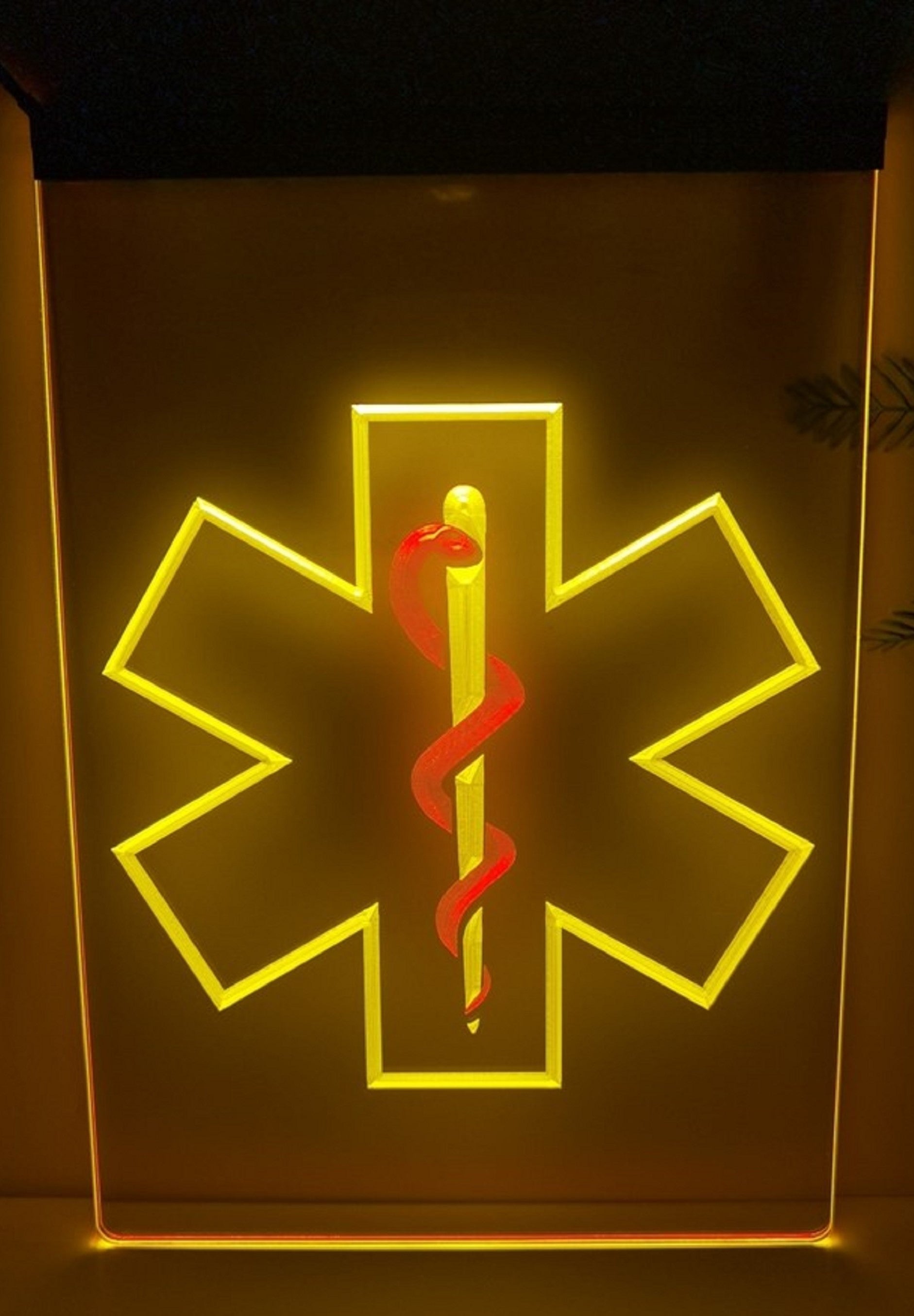 EMS Emergency Medical Services Led Neon Sign Dual Color Wall Or Desktop Decor