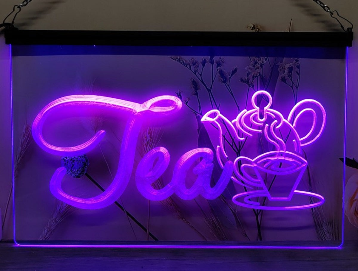 Tea Teapot Led Neon Sign Home Kitchen Coffee Shop Decor