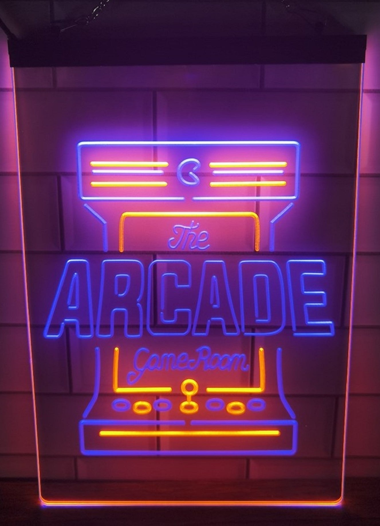 The Arcade Game Room Led Neon Sign Dual Color Home Game Room Arcade Shop Decor