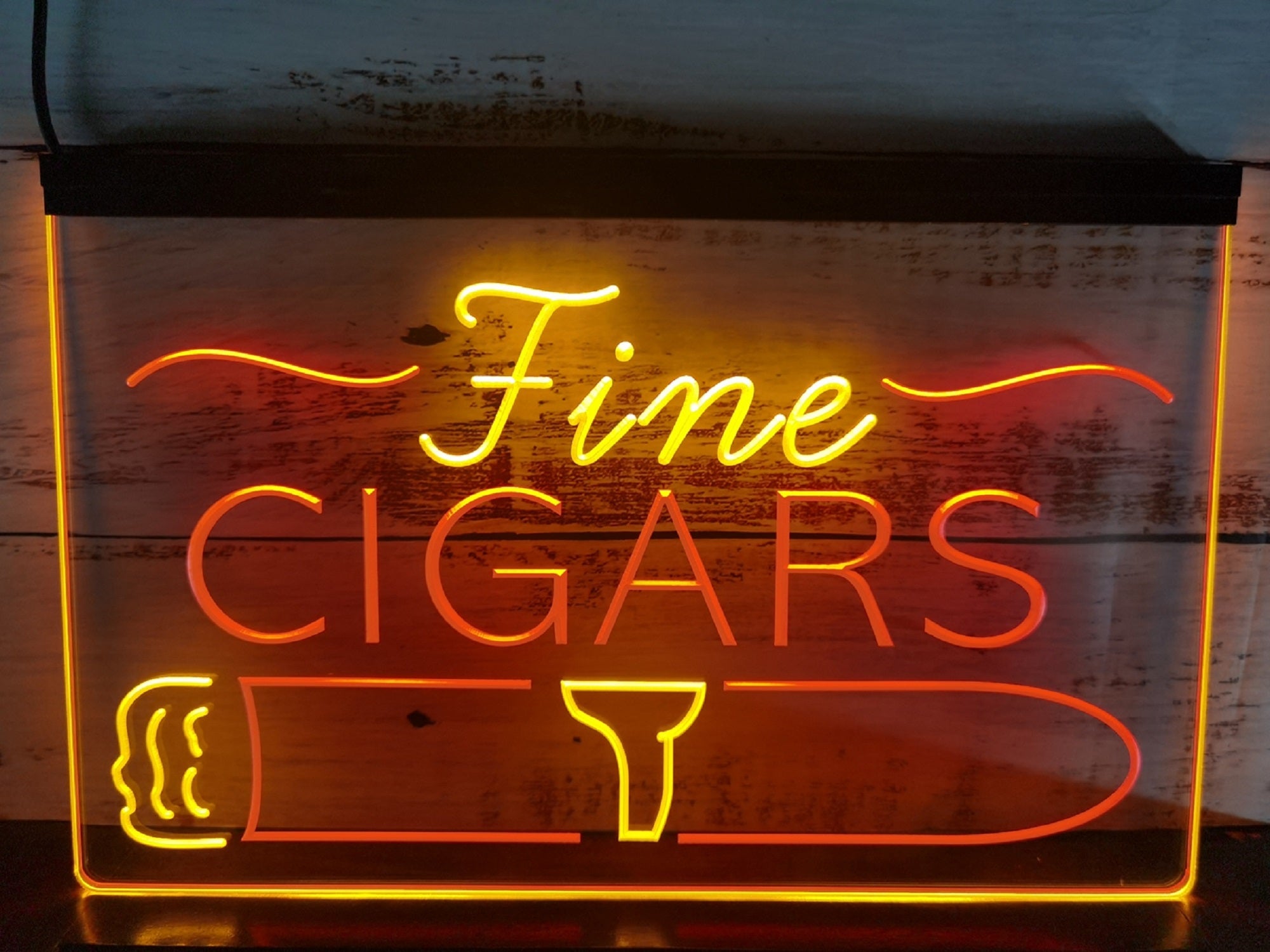 Fine Cigars Led Neon Sign Dual Color Cigar Lounge Smoke Shop Decor