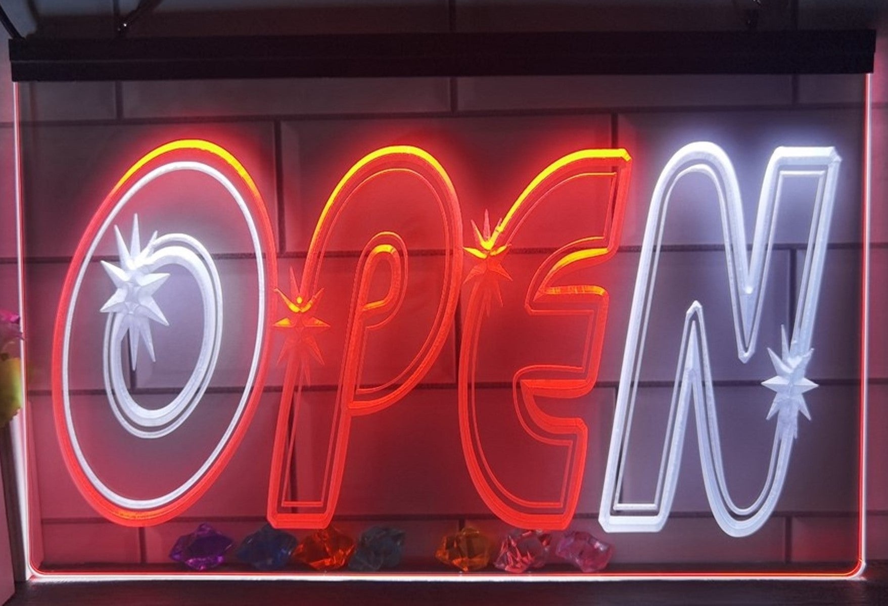 Open Led Neon Sign Dual Color Store Shop Coffee Shop Restaurant Decor