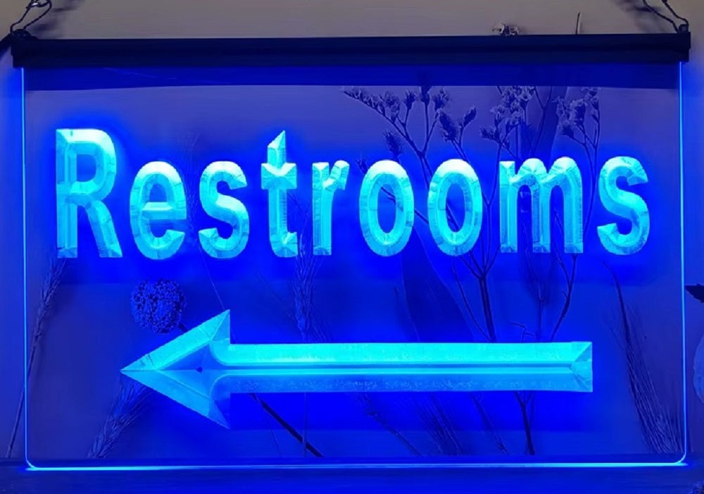 Restrooms Arrow Led Neon Sign Office Shop Restaurant Coffee Shop Wall Decor
