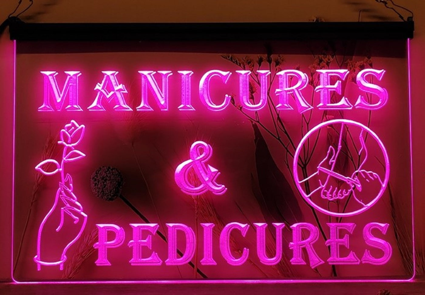 Manicures & Pedicures Led Neon Sign Spa Beauty Salon Wall Or Desktop Decor