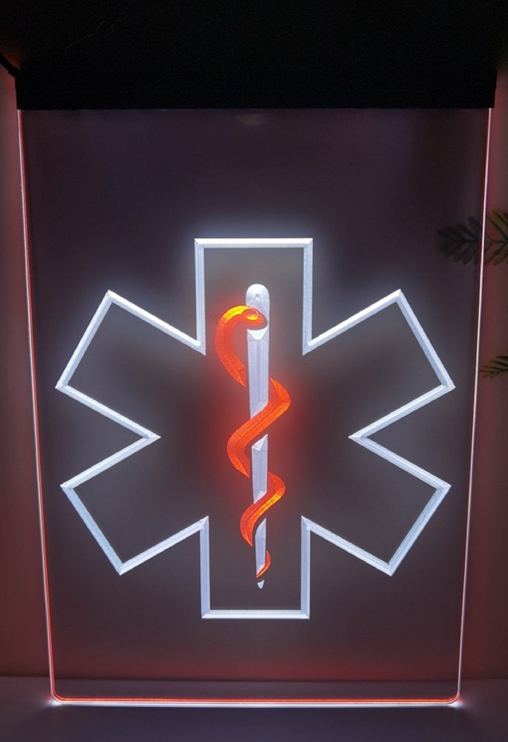 EMS Emergency Medical Services Led Neon Sign Dual Color Wall Or Desktop Decor