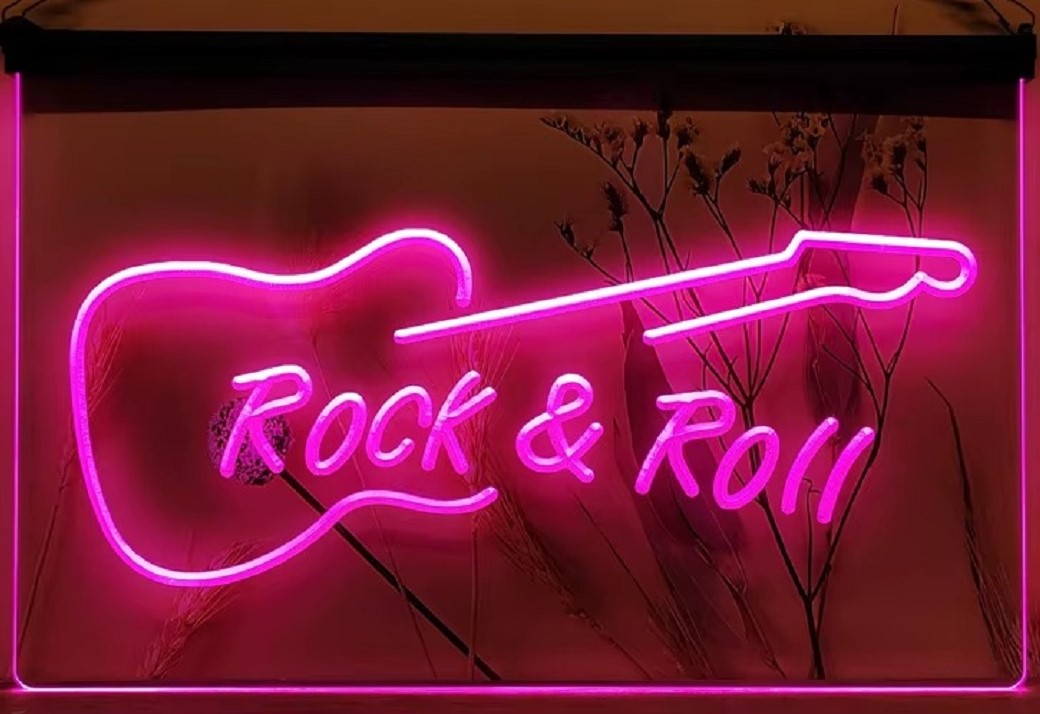 Guitar Rock & Roll Led Neon Sign Home Music Room Recording Studio Decor