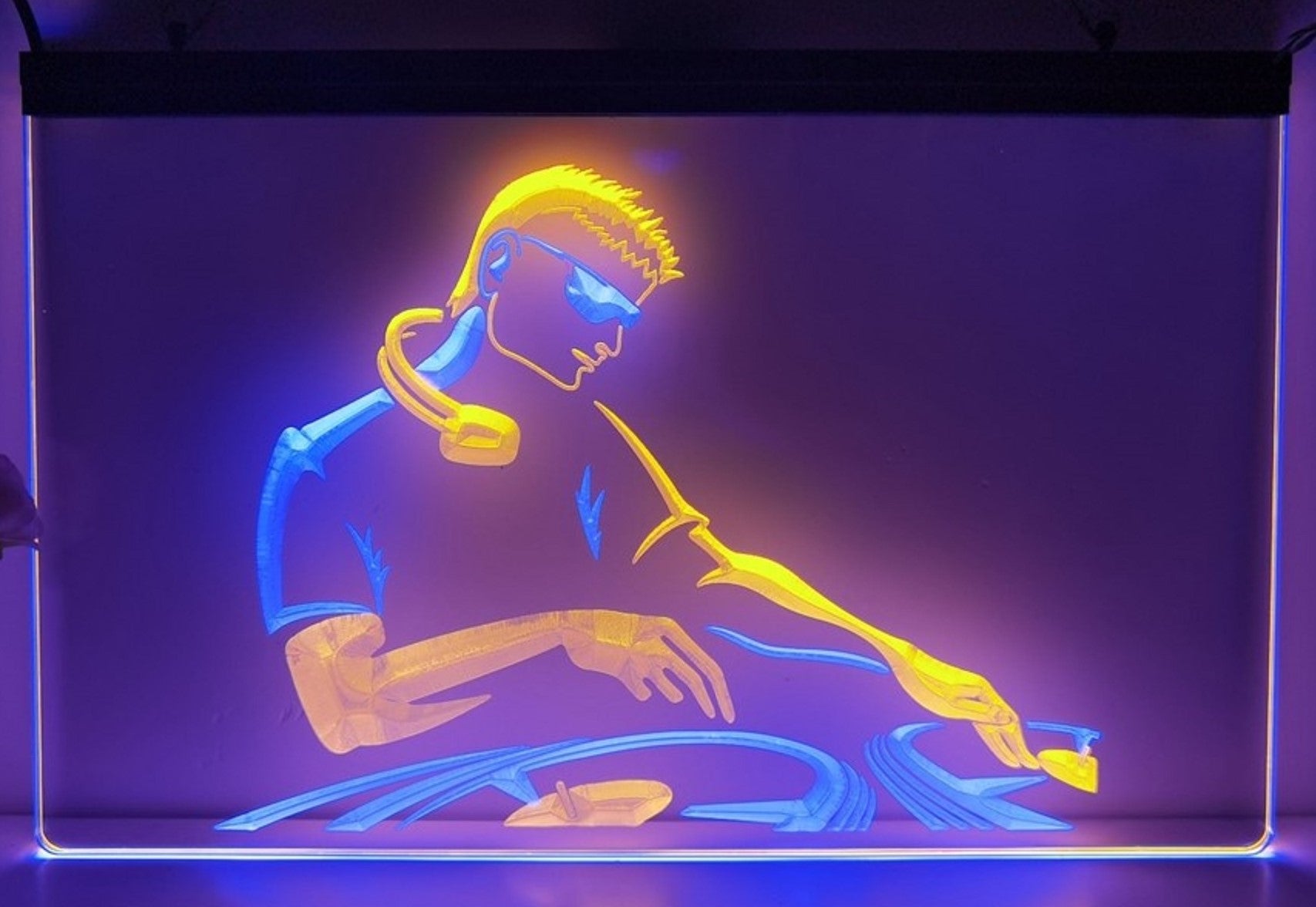 DJ Disc Jockey Led Neon Sign Dual Color Home Music Room Studio Music Shop Decor