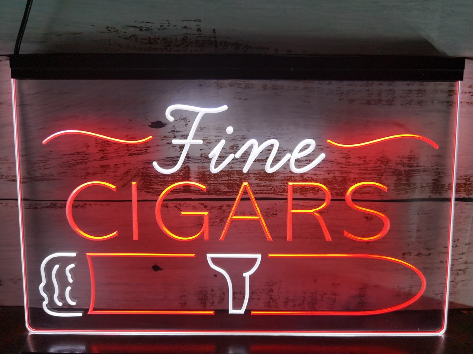 Fine Cigars Led Neon Sign Dual Color Cigar Lounge Smoke Shop Decor