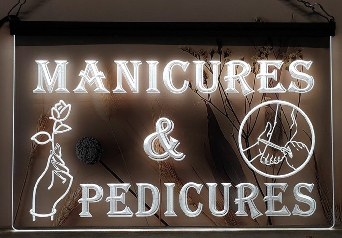Manicures & Pedicures Led Neon Sign Spa Beauty Salon Wall Or Desktop Decor