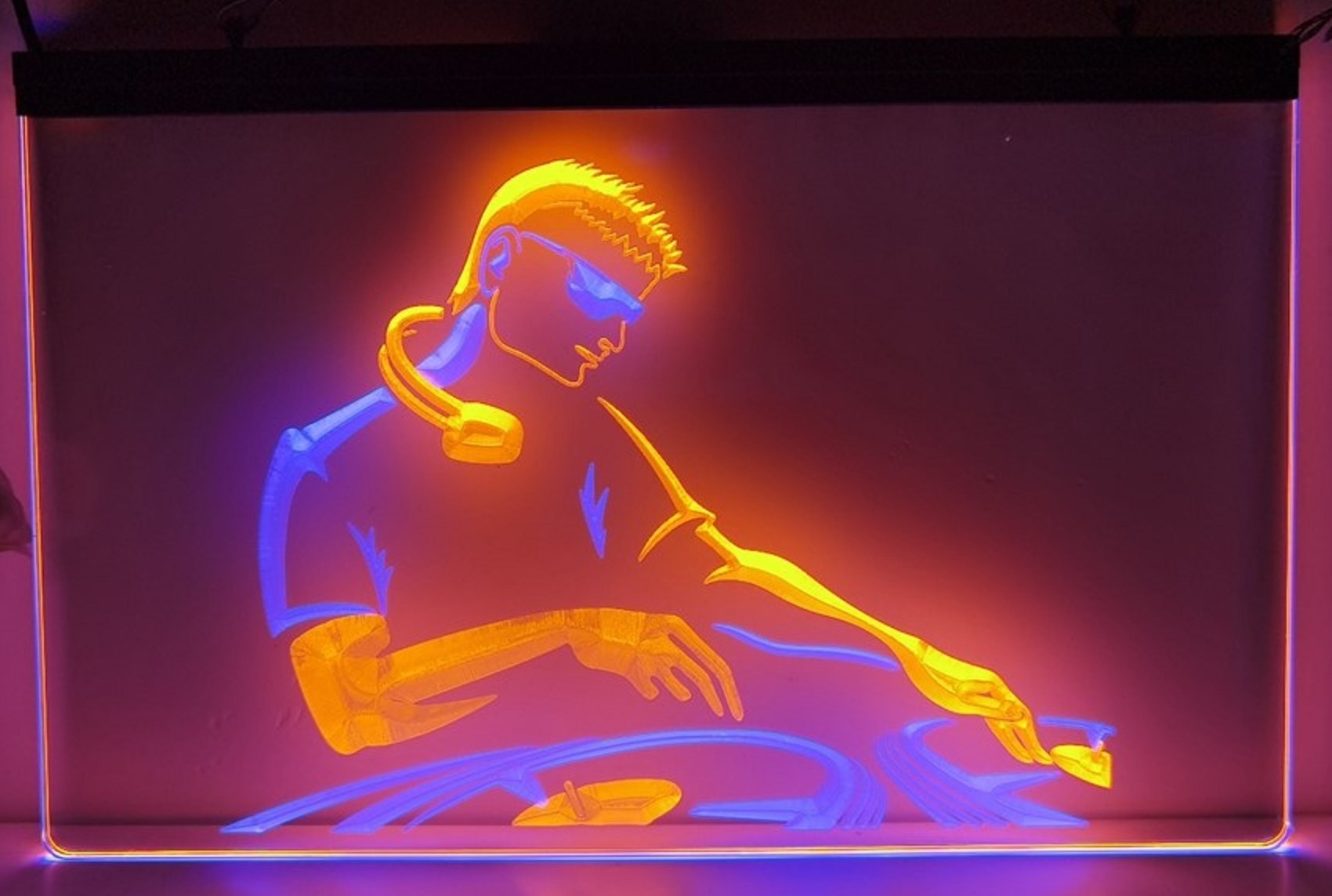 DJ Disc Jockey Led Neon Sign Dual Color Home Music Room Studio Music Shop Decor