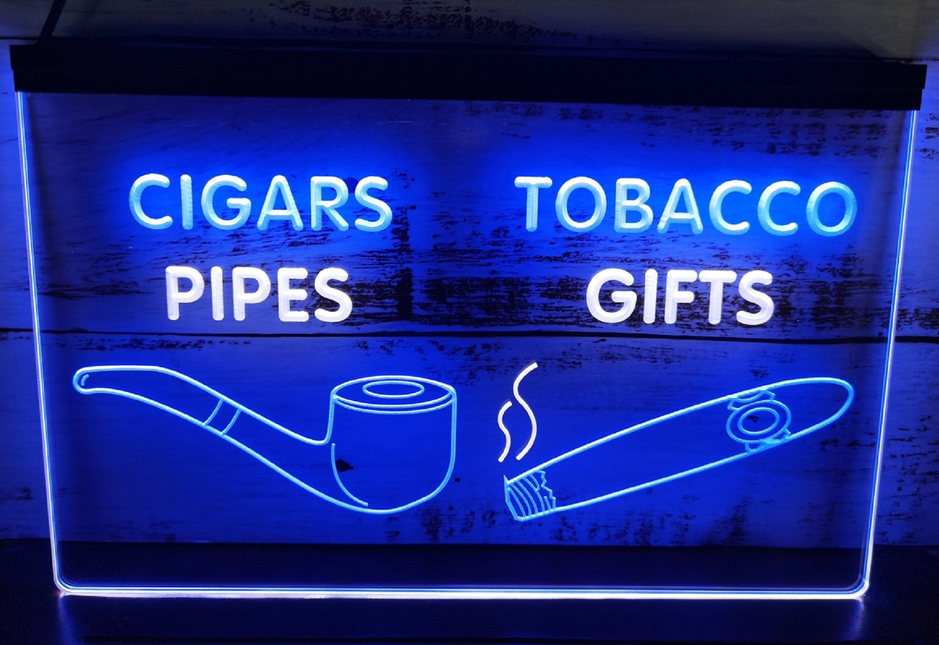 Cigars Tobacco Pipes Led Neon Sign Dual Color Cigar Smoke Shop Decor