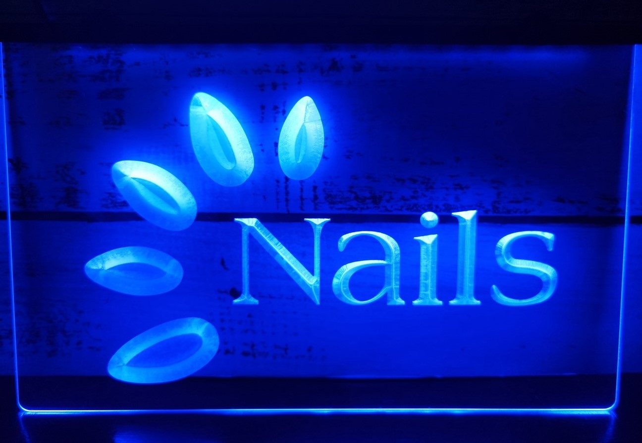 Nails Led Neon Sign Spa Beauty Pedicure Salon Decor Wall Hanging OR Desktop