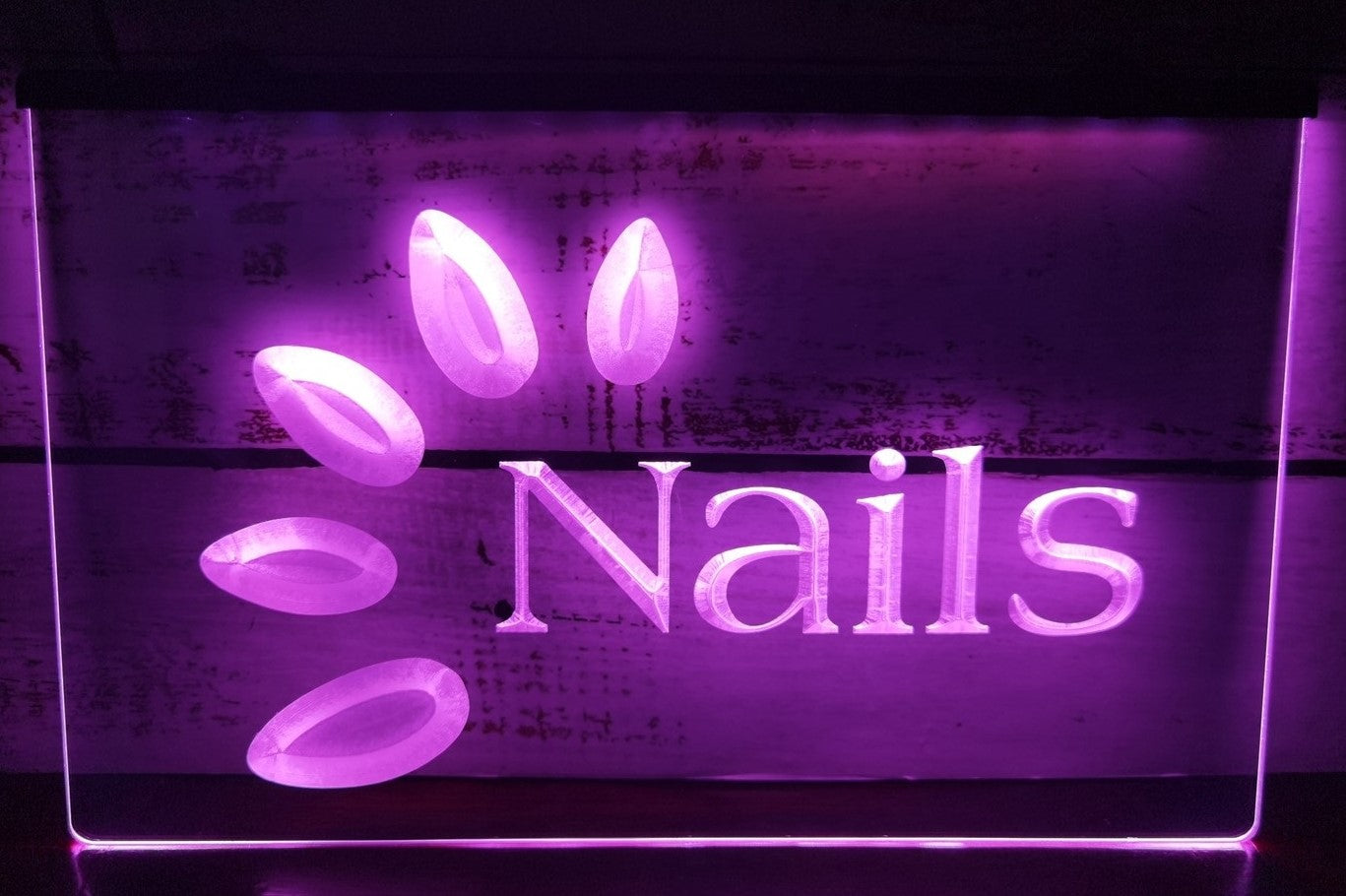 Nails Led Neon Sign Spa Beauty Pedicure Salon Decor Wall Hanging OR Desktop