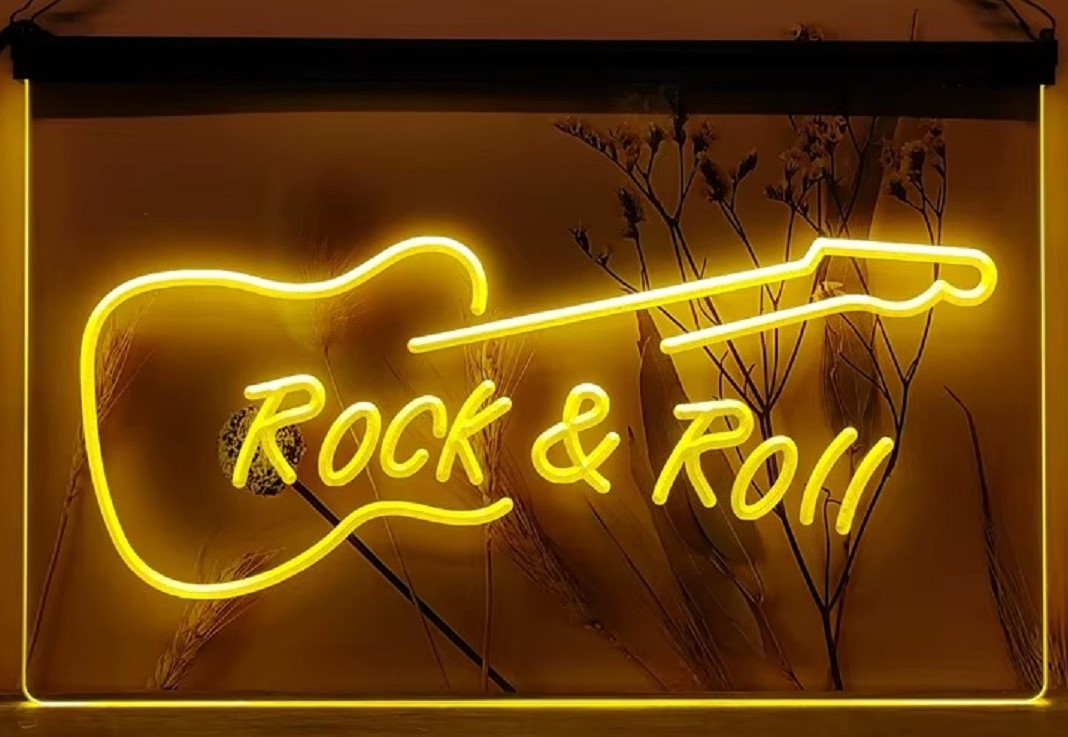 Guitar Rock & Roll Led Neon Sign Home Music Room Recording Studio Decor