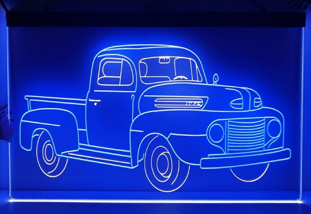 Chevy Truck Led Neon Sign Dual Color Home Car Garage Decor Wall Hanging Desktop