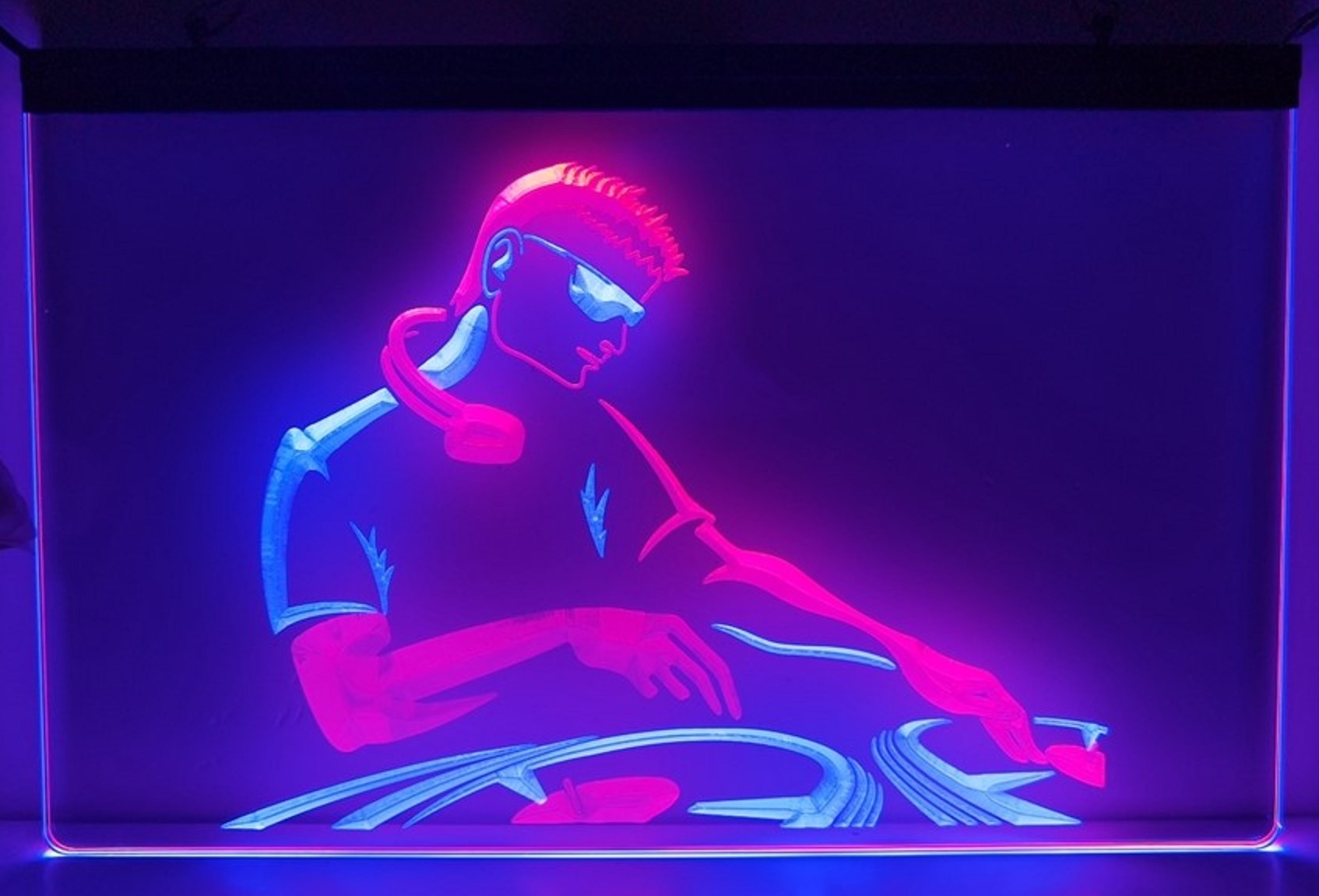 DJ Disc Jockey Led Neon Sign Dual Color Home Music Room Studio Music Shop Decor