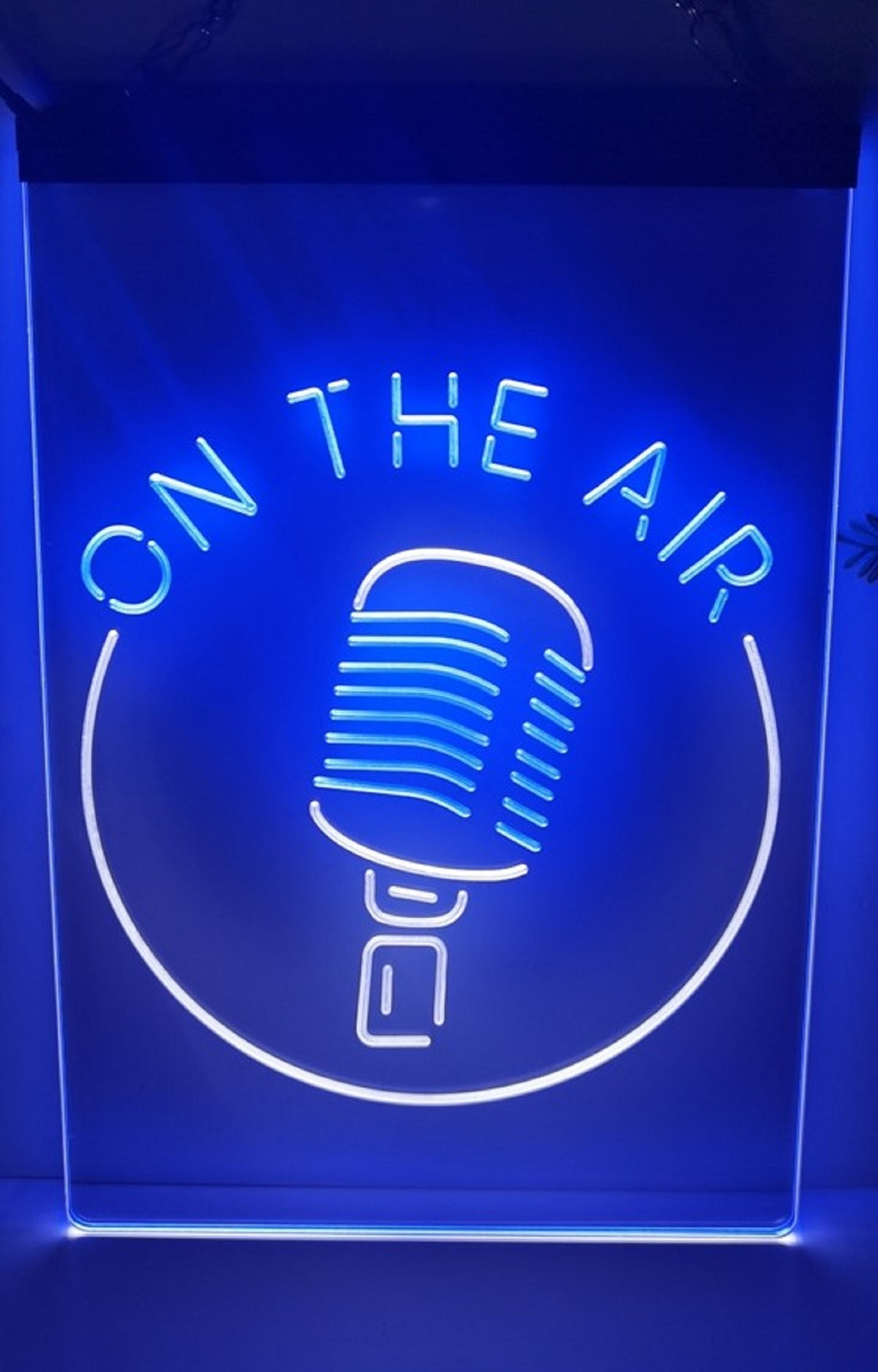 On The Air Mic Led Neon Sign Dual Color Home Studio Room Audio Radio Studio Decor