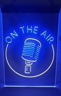 On The Air Mic Led Neon Sign Dual Color Home Studio Room Audio Radio Studio Decor