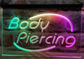 Body Piercing Led Neon Sign Multi Mode Tattoo Shop Wall Or Desktop Decor
