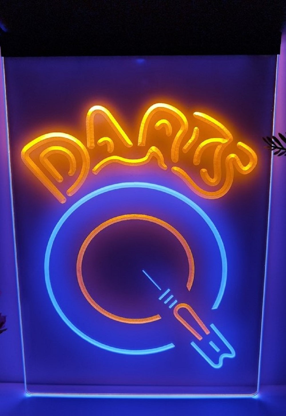 Darts Led Neon Sign Dual Color Darts Arcade Shop Game Room Decor